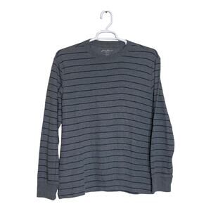Eddie Bauer men gray crew neck striped sweatshirt size Large